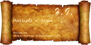 Hattyár Irma névjegykártya