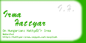 irma hattyar business card